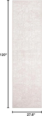 SAFAVIEH Reflection Collection Runner Rug - 2'3" x 10', Cream & Ivory, Non-Shedding & Easy Cleaning, Ideal for Living Room, Bedroom (RFT665D)