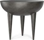 SIMPLIHOME Otto Cast Aluminum Side Table in Graphite, 21-inch Round, Rust-Resistant Metal Accent Table for Living Room, Bedroom, Fully Assembled