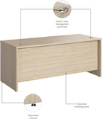 Bush Business Furniture Studio C 72W Computer Desk with Wire Management and Modesty Panel in Natural Elm, Professional Table for Home Office and Corporate Office