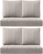 Luxury 24x24x6 Inch Kitty Outdoor Chair Cushions Set of 4 - Heavy Duty Water-Resistant Cushion for Patio Furniture Dining Gliding Rocking Chair Loveseat L-Shape Sofa - Beige