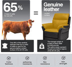 AIRSKY Genuine Leather Recliner Chair, Top Grain Leather, Italian Water-Washing Process, Recliner Chairs for Adults, Single Sofas for Living Room, Theater Seating, Bedroom. R1, Black