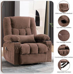 BOSMILLER Oversized Recliner Chair for Adults with Vibration Massage and Lumbar Heating Swivel Rocker Recliner with Cup Holder and USB Charge Port for Living Room