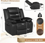 ANJ Black Power Lift Recliner Chair with Massage and Heat, PU Leather Overstuffed Electric Lift Chair for Elderly, Oversized Single Sofa Recliner with Side Pockets, Remote Control