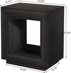 Tribesigns Rustic Brown End Table, 24" Side Table with Storage Shelf, Farmhouse Style Nightstand Bedside Table (2, Black)