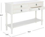 Safavieh Home Collection Haines White 4-Drawer Bottom Shelf Console Table