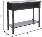 SAFAVIEH Home Collection Tate Black 2-Drawer Bottom Shelf Console Table CNS5720B