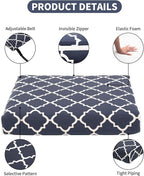 Outdoor Cushion Set for Patio Furniture Deep Seat Chair Cushions Weather Resistant Sofa Chair Pad, 24.4x23.6 Inch, Blue Diamond