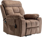 Oversized Power Lift Recliner Chair for Elderly - Extra Wide Big Man Recliner with Heat & Massage - Hidden Cup Holder - Single Motor 350 lbs Capacity