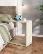 Tribesigns C-Shaped End Table for Couch, Sofa Side Table, C Table for Small Space, Living Room, Bedroom (2, Beige)