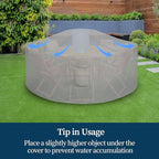 Easy-Going Round Patio Furniture Cover Waterproof Outdoor Dining Table and Chair Cover Anti-UV Outside Sectional Sofa Set Covers (72"DIA x 28"H, Grey)