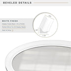 MCS 21x31 Large Wall Mirror, Classic White Oval Mirror, Vertical & Horizontal Wall Hanging Mirror for Bathroom, Bedroom & Livingroom
