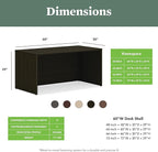 HON MOD Executive Desk 60-Inch Large Computer Desk Shell, Thick Wooden Laminate, Modern Table with Cord Management, 60" W x 30" D x 29" H, Java Oak