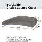 Classic Accessories Ravenna Water-Resistant Stackable 75 x 27 x 20 Inch Chaise Lounge Cover, Chaise Lounge Covers Outdoor