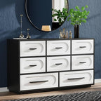 Modern 8 Drawer Dresser for Bedroom, 54" Wide Dressers & Chest of Drawers w/Solid Wood Handle, Wood Mid Century Closet Organizers and Storage Cabinet for Bedroom, Living Room, Hallway