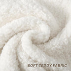 FUTEI Cream White Throw Pillow Covers 24x24 Inch Set of 2,Furry Faux Fur Teddy Boucle Textured Cushion Covers,Soft Fluffy European Pillow Shams,Home Decor for Couch Bed Living Room Office Car