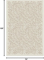 RUGGABLE x Morris & Co Washable Area Rug– Pure Willow Boughs Natural 6x9, Stain-Resistant, Non-Slip–Medium Machine Washable Rugs for Living Room, Bedroom, Hallway, Entryway & Office–with Standard Pad