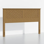 Serene King Size Wood Headboard Diagonal Panel Design in a Stained Pine Finish