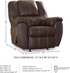 Signature Design by Ashley McGann Modern Faux Leather Manual Pull Rocker Recliner, Brown