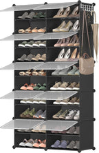 SONGMICS Shoe Rack Organizer, 10-Tier Shoe Storage Cabinet for Closet and Entryway, Holds 40 Pairs of Shoes, Adjustable, Ink Black and Trasparent ULPC035B01