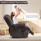 Recliner Chairs for Adults, Power Lift Chair for Elderly, Oversized Bedroom Chair with Massage&Heat, Leather Nursery Glider Chair for Living Room, Sofa Chair Home Theater Seating with Lumbar Support