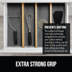 GORILLA GRIP powerGRIP Drawer Shelf and Cabinet Liner, Thick Strong Hold, Non-Adhesive Liners Protect Kitchen Cabinets and Cupboard, Bathroom Drawers, Easy Install, Breathable Mat, 20" x30', Charcoal