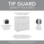 Bush Furniture Cabot 2 Drawer Lateral File Cabinet in White, Home Office Chest for Letter, Legal, and A4-size Document Storage