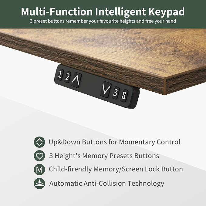 FEZIBO 75", 330lbs Load Capacity, L Shaped Standing Desk with Drawers, Reversible Electric Standing Gaming Desk Adjustable Height, Corner Stand up Desk with Splice Board, Black Frame/Rustic Brown Top