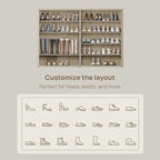 SICOTAS Rattan Shoe Storage Cabinet - Modular Shoe Cabinets with Door Tall Large Shoe Cabinet Storage for Entryway - 65.6" Wide Modular Cabinet for Hallway, Living Room