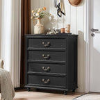 Bedroom Sets, 54" Wide 7 Drawers Dresser and 37" Tall 4 Drawers Dresser, Wooden 2 Piece Bedroom Furniture Set, Chest of Drawer for Bedroom, Home, Living Room, Hallway, Black
