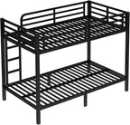 Bellemave Twin XL Over Twin XL Bunk Bed for Adults, Heavy Duty Bunk Beds Frame with Build in Ladder and Full Length Guardrail, Easy Assemble Bunkbeds, Noise Reduced, Mattress Not Included, Black
