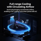 JISULIFE Table Purifier Fan, 3-in-1 Air Purifier Cool: HEPA H11 Filter, 7-Color RGB Light, 100-Speed, 10000mAh Battery, 120° Oscillating Desktop Fan for Gaming/Office Desk