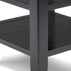 SIMPLIHOME Acadian SOLID WOOD 19 inch Wide Square Transitional End Table in Black for the Living Room and Bedroom