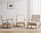 chairus Farmhouse Linen Accent Chair Set of 2, Upholstered Reading Chair with Solid Wood Frame Lounge Arm Chair with High Back for Living Room, Reception Room, Waiting Room, Beige