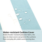 Outdoor Seat Cushions Set for Patio Furniture Deep Seating Patio Cushion Set Weather-Resistant Thick Cushions 23.6" W x 23.6" D x 5”T,Light Blue Stripes