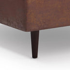 SIMPLIHOME Shay 38 inch Wide Mid Century Modern Large Square Coffee Table Storage Ottoman in Distressed Saddle Brown Vegan Faux Leather, Assembled, For the Living Room, Entryway and Family Room