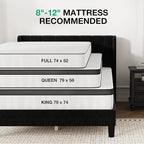 Novilla King Bed Frame, King Bed Frame with Headboard, Velvet Upholstered Pull-Point Wing Side Headboard, No Box Spring Needed, Heavy Duty Feet, Easy Assembly, Black Velvet
