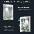 24x36 Inch LED Bathroom Mirror with Lights Front and Backlit Lighted Vanity Mirror for Bathroom Wall with 3 Colors Dimmable Anti-Fog Memory Shatter-Proof IP54 Waterproof Horizontal/Vertical