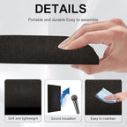 Upholstered Wall Mounted Headboard, 3D Soundproof Wall Panels Peel and Stick Headboard for Queen Size, Tufted, Black (9 Panels, 10" x 24")
