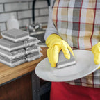 100 Pcs Individually Wrapped Sponges, Uncompressed Non Scratch Scrouing Sponges for Household Cleaning Dishes Kitchen Airbnb Apartment Car Bike Gray