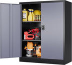 SISESOL Small Metal Cabinet with Shelves,36 inch Garage Storage Cabinet with Lock,Gray Metal Storage Cabinets with Locking Doors,Small Steel Lockable Cabinets for Home,Office,Shop,Garage