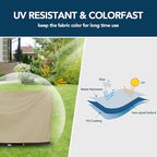 Easy-Going Round Patio Furniture Cover Waterproof Outdoor Dining Table and Chair Cover Anti-UV Outside Sectional Sofa Set Covers (84"DIA x 28"H, Camel)
