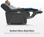 MCombo Power Zero Wall Hugger Recliner Chair for Small Space RV Living Room, Power Recliner with Adjustable Headrest, USB & USB-C Charging Ports, Fabric ST257 (Dark Grey)
