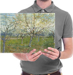 Wieco Art Orchard with Blossoming Apricot Trees Giclee Canvas Prints Wall Art of Van Gogh Famous Oil Paintings Reproduction Modern Classic Flowers Landscape Pictures Artwork for Home Decoration
