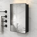 Black Medicine Cabinet Mirror, 17x30 Inch Bathroom Mirror with Storage and Adjustable Shelves, Recessed or Surface Wall Mount Medicine Cabinets for Bathroom,Tempered Glass