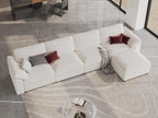 EASE MOOSE Extra Large Modular Sectional Sofa, Modern Oversized L Shape Sectional Couch,Comfty Deep Seat Chenille Modular Sofa with Ottoman,White