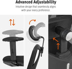 Duramont Ergonomic Office Chair - Adjustable Desk Chair with Lumbar Support and Rollerblade Wheels - High Back Chairs with Breathable Mesh - Thick Seat Cushion, Head, and Arm Rests - Reclines