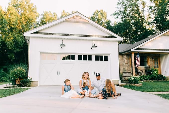 Steel Lighting Co. Gardena Barn Light | Outdoor Wall Mounted | 16" Dome | 23" Gooseneck | Farmhouse Light Made in America | Green Exterior/White Interior