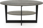 Furinno Coffee Table, 1-Pack, French Oak Grey/Black
