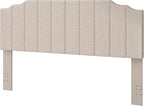 King Size Headboard Only, Linen Wall Mounted Headboard King for Adjustable Bed Modern Upholstered Head Board Easy Assembly, Beige