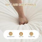 Modular Sectional Sofa, 146.5 Inch I-Shaped Cloud Sofa with Deep Seat Chenille Sofa with Cushions, Four Seater Sectional Sofa for Living Room Apartment,White
